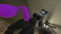 3d bedroom condom condom_balloon condom_filled condom_on_penis futa_only futanari intersex puro_(changed) vrchat