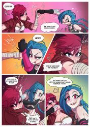 arcane arcane_jinx arcane_vi censored comic incest jinx_(league_of_legends) khartemis league_of_legends sisters vi yuri