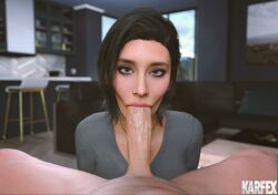 1boy 1girls 3d ashley_(karfex) blowjob blowjob_face cheating cheating_girlfriend cheating_wife clothed_female_nude_male cuck cuckold cuckolding karfex light-skinned_female light-skinned_male light_skin ntr oral pov
