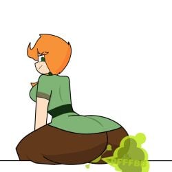 1girls 3d 3d_(artwork) alex_(minecraft) breasts fart fart_cloud fart_fetish farting female giantess larger_female microsoft minecraft nelsomk red_hair smaller_male