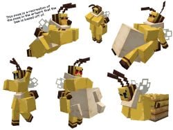 1girls 3d 3d_(artwork) anthro bee bee_(minecraft) bee_girl breasts female female_pred furry insects microsoft minecraft siefueg vore vore_belly