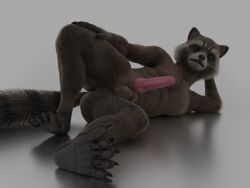 3d_(artwork) 4:3 animal_genitalia anthro anus balls digital_media_(artwork) erection genitals guardians_of_the_galaxy hi_res looking_at_viewer lying male mammal marvel no-name-no-problem nude on_side penis procyonid raccoon rocket_raccoon sheath solo whiskers