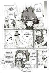 anthro canine comic feline lion male mammal sky_(artist) wolf yaoi