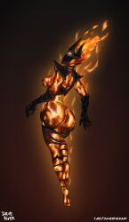 1girls ass barefoot big_ass breasts dave_river feet female fire fire_body flame_atronach mask oblivion solo the_elder_scrolls the_elder_scrolls_iv:_oblivion