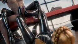 1boy 2girls 3d animated athletic_male atomic_heart evilaudio footjob lehornysfx longer_than_10_seconds robot robot_girl robot_humanoid serpentorder sound tagme the_twins_(atomic_heart) video