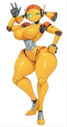 1girls ai_assisted ai_generated big_ass breasts breasts_out female female female_focus female_only female_robot fembot looking_at_viewer robot robot_girl solo solo_female solo_focus tagme yellow_body
