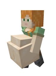 1girls 3d 3d_(artwork) alex_(minecraft) animated breasts female female_pred larger_female microsoft minecraft red_hair siefueg vore vore_belly
