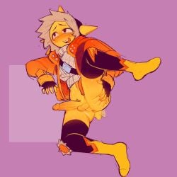 blush blush boots elemental_humanoid epic_games fingerless_gloves fortnite gloves hooded_jacket jacket leg_up male male_focus male_only mostly_clothed_male pantsless sleepy_esc solo solo_focus solo_male spreading_anus spreading_ass spreading_butt_cheeks spreading_cheeks spreading_own_anus spreading_own_ass sunspot_(fortnite) tail tailwag yellow_body