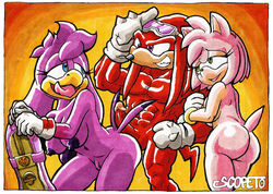 2016 amy_rose anthro areola ass avian balls big_breasts big_butt bird breasts echidna erect_nipples erection escopeto female group hedgehog imminent_sex knuckles_the_echidna male mammal monotreme navel nipples nude penis pussy sonic_(series) sonic_riders swallow_(bird) wave_the_swallow