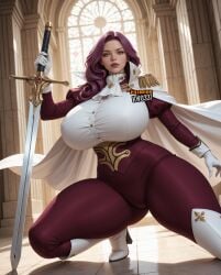 1girls ai_generated big_breasts breasts code_geass cornelia_li_britannia female kw0337 solo solo_female white_female