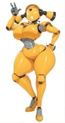 1girls ai_assisted ai_generated big_ass breasts breasts_out female female female_focus female_only female_robot fembot looking_at_viewer robot robot_girl solo solo_female solo_focus tagme yellow_body
