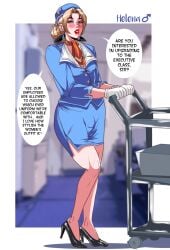 1boy 2d blonde_hair blonde_male crossdressing dead_or_alive femboy feminine_male flight_attendant genderswap_(ftm) helena_douglas human human_only light-skinned_male light_skin male rule_63 tagme tied_hair video_game_character video_game_franchise vogol
