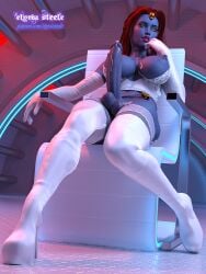 1futa 3d 3d_model breasts elyria_steele futa_only futanari intersex large_breasts marvel mystique original_character red_hair x-men