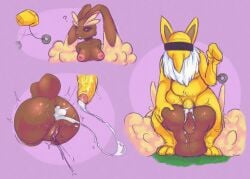 balls breasts censored_eyes cum cum_in_ass ejaculation female furry game_freak hypno hypnosis kittiesnkream lopunny male penis pokemon pokemon_(species) pussy pussy_ejaculation pussy_juice sex