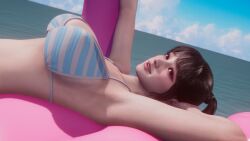 1girls big_ass big_breasts breasts bust busty curvy curvy_figure female female_only huge_breasts large_breasts light-skinned_female light_skin ponytail pool sea slim_waist swimsuit swimwear