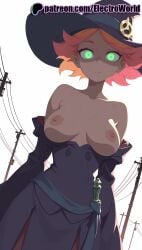 1girls 2025 ai_generated amanda_o'neill artist_name breasts breasts breasts bust chest electroworld exposed_nipples female green_eyes hat hi_res high_quality high_resolution highres little_witch_academia nipples nipples_outside off_shoulder patreon patreon_username power_lines solo stable_diffusion studio_trigger utility_pole watermark witch_hat