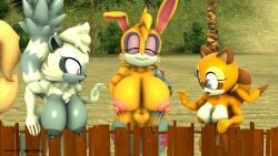 3d 3d_(artwork) anthro areolae ass barefoot beach breasts bunnie_rabbot busty child_bearing_hips completely_nude completely_nude_female curvaceous curvy erect_nipples female female_focus female_only furry furry_only grey-yordle huge_ass huge_breasts lagomorph lemur leporid mammal marine_the_raccoon multiple_girls nipples nude nude_female primate procyonid pussy rabbit raccoon seductive sfm sonic_(series) strepsirrhine tangle_the_lemur thick thick_ass thick_thighs vagina voluptuous wide_hips