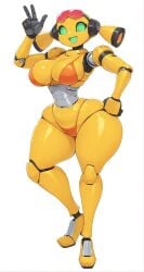 1girls ai_assisted ai_generated big_ass breasts breasts_out female female female_focus female_only female_robot fembot looking_at_viewer robot robot_girl solo solo_female solo_focus tagme yellow_body