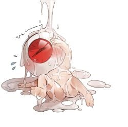 blush bukkake covered_in_cum cum cum_on_body cum_on_face eyeball eyeball_head full_body gay gegege_no_kitarou male male_only medama_oyaji miniboy no_genitals nude null solo_focus yaoi youkai