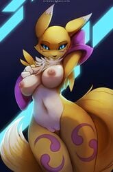renamon from digimon by foxinshadow