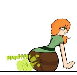 1girls 3d 3d_(artwork) alex_(minecraft) breasts fart fart_cloud fart_fetish farting female giantess larger_female microsoft minecraft nelsomk red_hair smaller_male