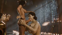 1futa 1girls 3d alcina_dimitrescu blender blowjob cassandra_(resident_evil) fellatio futa_on_female futanari incest mother_and_daughter oral oral_penetration resident_evil resident_evil_8:_village size_difference smaller_futanari