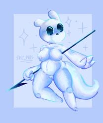 1girl 1girls 3_fingers 3_toes arms belly belly_button black_eyes black_nose boobs boobs_out breasts breasts_out chubby chubby_anthro chubby_belly chubby_female ears ears_up eyes female female_only girl harpoon holding holding_object holding_weapon legs naked naked_anthro naked_female no_bra no_clothes no_panties no_underwear note nude nude_female pose rain_world rodent rodent_humanoid slugcat spear survivor_(rain_world) tagme tail thick_tail tits tits_out videocult white_body white_fur white_skin