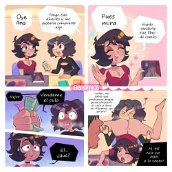 ana_(anapijamas) anapijamas ass big_ass blush boob_window bottomless bottomless_female choker closed_eyes clothed clothed_female clothing comic comic_strip drool drooling eating_ass elena_(elenamics) elenamics fully_clothed fully_clothed_female mbhen114 mostly_clothed mostly_clothed_female necklace one_eye_closed open_mouth prostitution public public_nudity public_sex saliva saliva_on_anus saliva_string saliva_trail steam steamy steamy_breath sucking_ass text text_bubble yuri