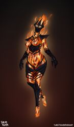 1girls breasts dave_river elemental_creature female fire fire_body flame_atronach humanoid mask oblivion solo the_elder_scrolls the_elder_scrolls_iv:_oblivion