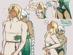 cookie_run cookie_run_kingdom female femdom flustered_male pegging pure_vanilla_cookie strap-on white_lily_cookie