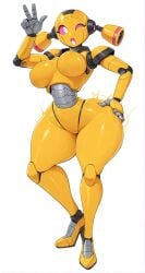 1girls ai_assisted ai_generated big_ass breasts breasts_out female female female_focus female_only female_robot fembot looking_at_viewer robot robot_girl solo solo_female solo_focus tagme yellow_body