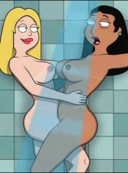 10_seconds ai_animation ai_assisted ai_dialogue ai_generated american_dad animated animation arabian big_breasts black_hair blonde_hair dark_skin dialogue embrace francine_smith hug light_skin linda_memari lipstick makeup scissoring sexfightfun shower shower_sex showering tagme tan tanline tribadism video yuri