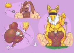 balls cum cum_in_ass cum_while_penetrated ejaculation furry game_freak gay gay_sex hypno hypnosis kittiesnkream lopunny male penis pokemon pokemon_(species)