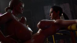 1futa 1girls 3d batman_(series) big_breasts breasts catwoman catwoman_(injustice_2) dc_comics erection female futa_on_female futanari harley_quinn harley_quinn_(injustice) huge_breasts huge_cock injustice_2 intersex lacoux3d nipples paizuri penis selina_kyle