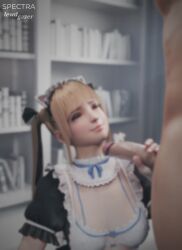 1boy 1girls 3d animated blender blender_(software) blonde_hair blowjob blue_eyes cfnm clothed_female_nude_male cum_in_mouth cum_on_face dead_or_alive facial fellatio female handjob lewdgazer licking licking_penis light-skinned_female light-skinned_male maid maid_headdress maid_uniform male marie_rose penis petite petite_body petite_female small_breasts spectra3d tagme teenage teenage_girl video