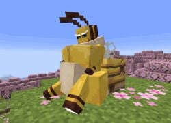 1girls 3d 3d_(artwork) animated anthro bee bee_(minecraft) bee_girl breasts female female_pred furry insects larger_female microsoft minecraft red_hair siefueg vore vore_belly