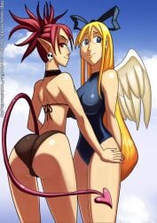 2d 2girls blonde_hair disgaea disgaea_1 etna female flonne light-skinned_female light_skin nippon_ichi_software purplemantis tagme
