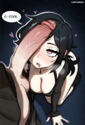 1boy 1girls ai_generated andrew_graves ashley_graves breasts cleavage english_text female female_focus fluffylewdsai incest large_breasts light-skinned_female light_skin male penis text the_coffin_of_andy_and_leyley thighs