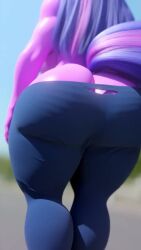 3d bouncing bouncing_ass bubble_butt fat_thighs huge_ass huge_thighs hyper_ass my_little_pony pants_pulled_down scrag_boy scraggy_(artist) tagme video walking