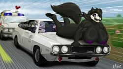 3girls anthro areolae ass big_ass big_breasts black_fur black_hair black_sclera black_tail breasts bubble_butt busty car chase cleavage clothing crossover demon demon_girl dialogue driving fat_ass female female_only furry ghostbusters hellhound helluva_boss huge_ass huge_breasts kowalski large_ass large_breasts loona_(helluva_boss) lying lying_on_stomach madagascar_(series) mrmelted muscle_car nipples nude nude_female octavia_(helluva_boss) open_mouth owl owl_demon penguins_of_madagascar_(film) png scp-1471 scp_foundation sweat sweaty_body tail text thick_ass tongue tongue_out vehicle