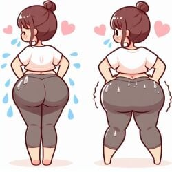 1girls ai_generated ass curvy_female dat_ass fat fat_ass female yoga yoga_pants