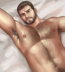 armpit_hair armpits chris_redfield hairy lemoni3 male male_only resident_evil resident_evil_8:_village