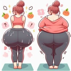 1girls ai_generated ass curvy_female dat_ass fat fat_ass female yoga yoga_pants