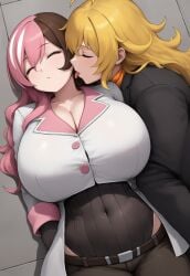 2women about_to_be_raped ai_generated breast_size_difference cleavage cleavage_cutout cleavage_overflow cleavage_window curvy_woman erotic_situation eyes_closed gigantic_breasts huge_breasts jonnyjonn lesbian lesbian_domination licking licking_neck massive_breasts neo_(rwby) on_floor passed_out rwby sexual_harassment sexual_tension sexually_suggestive sleeping small_breasts sneaky_pervert sneaky_pervert_woman tagme thin_woman tongue tongue_out unconscious unconscious_female yang_xiao_long yuri