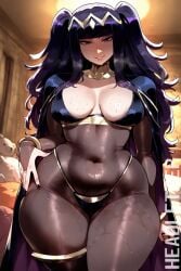 bedroom bodystocking clothed fire_emblem fire_emblem_awakening headletzer indoors looking_at_viewer tagme tharja_(fire_emblem) thong