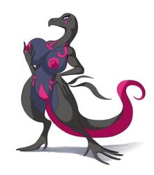 1girls anthro areolae breasts feet female large_breasts lizard lordstevie nintendo nude pokemon pokemon_(species) pokemon_sm pussy reptile salazzle scalie solo thick_thighs video_games