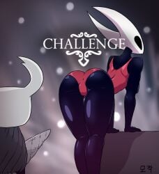 anonymouse cameltoe hollow_knight hornet_(hollow_knight) leotard the_knight_(hollow_knight)