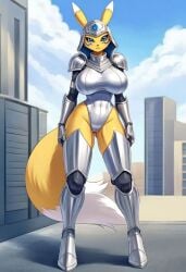 ai_generated anthro armor cinder-ace-burn digimon digimon_(species) digimon_tamers female female_only renamon