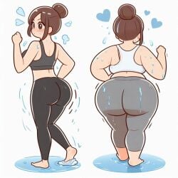 1girls ai_generated ass curvy_female dat_ass fat fat_ass female yoga yoga_pants