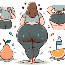 1girls ai_generated ass curvy_female dat_ass fat fat_ass female yoga yoga_pants